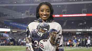 Simone Biles wears bold custom Jonathan Owens outfit to support her husband at Bears-Seahawks game