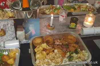 'Lazy' man slammed for serving family Christmas dinner in tin foil oven trays