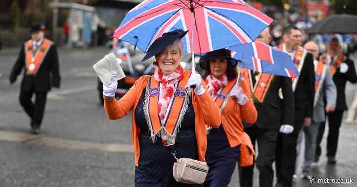 What are the Orange marches Queen Elizabeth referred to as ‘silly business’?