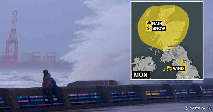 Weather warning for rain and snow issued hours before New Year