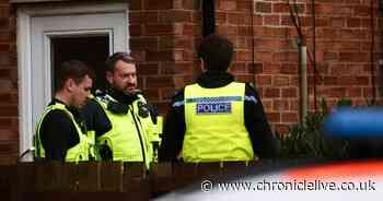 Northumbria Police in North Shields with multiple officers on Taunton Avenue