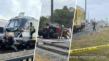 IN PHOTOS: First images show apparent Brightline and firetruck crash in Delray Beach