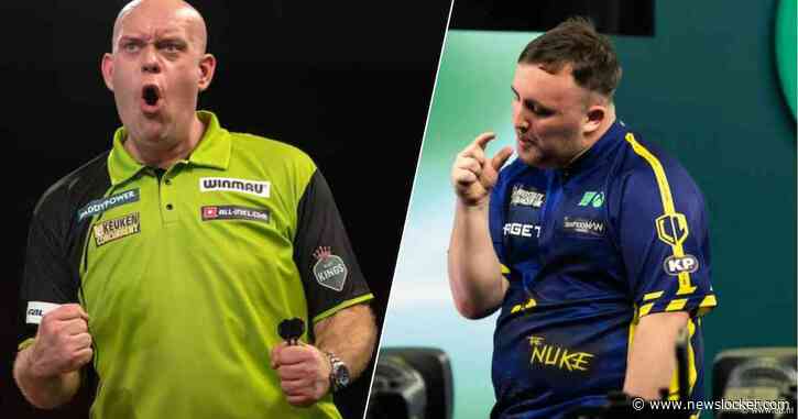 Michael van Gerwen in actie tegen Brendan Dolan, Dobey verslaat Rock in derde ronde