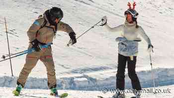 Deer-devil Emma Watson is a wizard on the slopes! Harry Potter star, 34, sports a pair of reindeer antlers as she enjoys getaway at Alpine resort