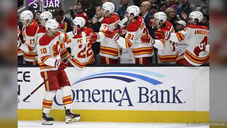 Jonathan Huberdeau scores twice as Calgary Flames beat San Jose Sharks 3-1