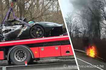 Peperdure Ferrari vliegt in brand na crash op  N80 in Hasselt: bestuurder (21) lichtgewond