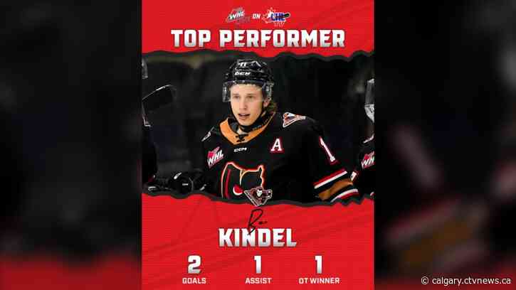 Kindel overtime goal leads Hitmen past Tigers 4-3