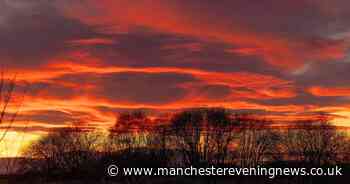 Spectacular sunset lights up the skies around Manchester