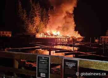 Crews battling huge fire in Telegraph Cove, part of boardwalk lost