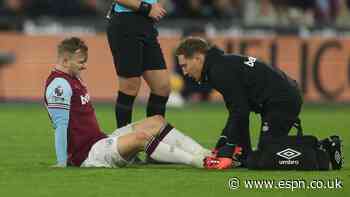 West Ham captain Bowen suffers foot fracture