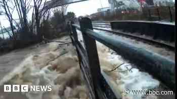 Rail closures and homes without power amid downpours