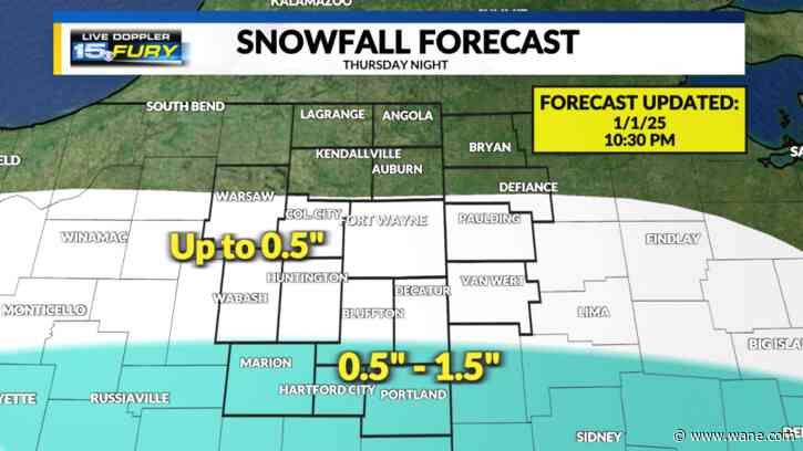 Tracking cold air and light snow by Thursday night