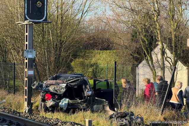 Opnieuw auto gegrepen door trein, inzittenden kunnen zich op tijd in veiligheid brengen: “Vader en zijn dochter waren duidelijk in paniek”