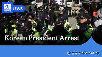 South Korean Police gather outside impeached President Yoon's residence