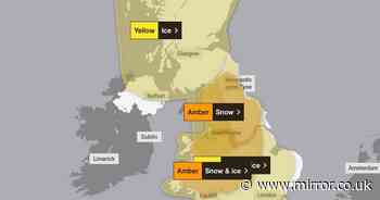 Met Office issues rare 'danger to life' amber weather warning over UK snow horror