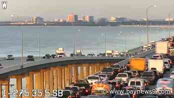 Crashes in both directions snarling Howard Frankland Bridge traffic