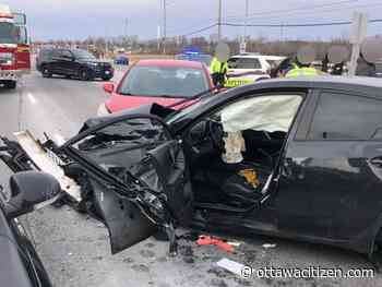 Two hospitalized after five-vehicle collision in south Ottawa