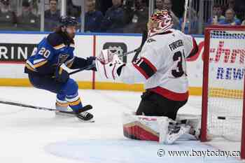 Brandon Saad nets a hat trick to help Blues sink Senators 4-0