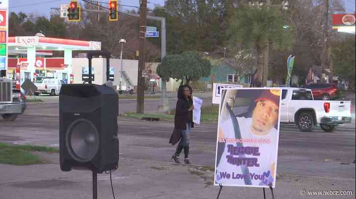 Prayers in the street held on Plank Road in honor of victim in the New Orleans attack