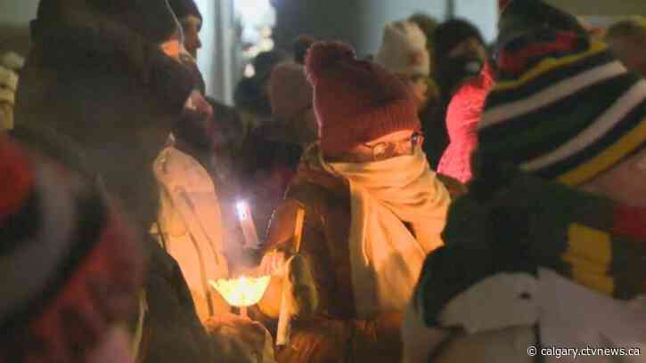 Community grieves as one at vigil for Calgary double homicide victims