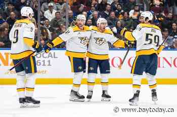 Stamkos scores milestone goal, Nashville Predators blank Vancouver Canucks 3-0