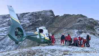 Climber dies after falling 230 feet from ridge in front of shocked fell walkers despite best efforts of mountain rescue volunteers