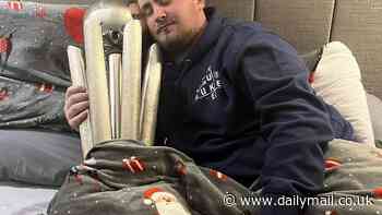 Luke Littler arrives home with World Darts Championship trophy after making Ally Pally history - as his pet dog poses with silverware in the 17-year-old's iconic purple shirt!