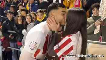 Spanish fourth division midfielder PROPOSES to his girlfriend just moments after 4-0 loss to Barcelona in Copa del Rey