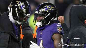 Flowers (knee) exits Ravens' victory; MRI slated