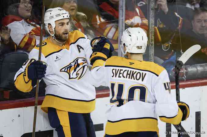 O’Reilly nets hat trick as Predators burn Flames 4-1