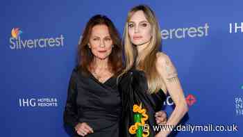 Angelina Jolie is presented with award at Palm Springs Film Festival by her godmother Jacqueline Bisset