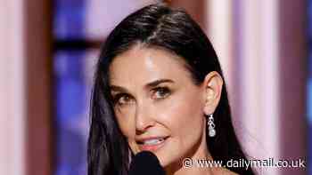 Demi Moore's daughters jump for joy watching Golden Globes at home as she wins first ever major award at 62