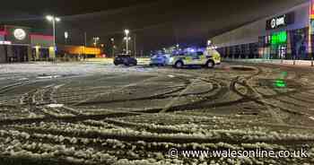 Police seize cars 'drifting' in the snow in Newport