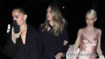 Windswept Cara Delevingne links arms with friends Anya Taylor-Joy and Zoe Kravitz at star-studded Golden Globes after-party