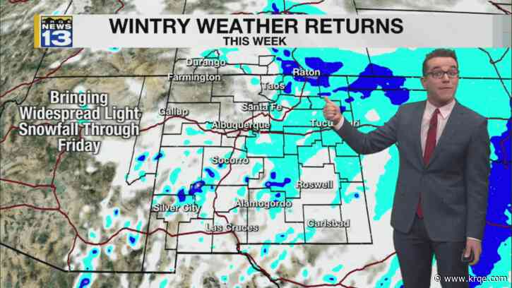 Some New Mexico snow ahead, cold, & breezy