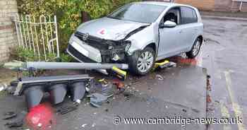 Driving test fail as car ploughs into traffic lights