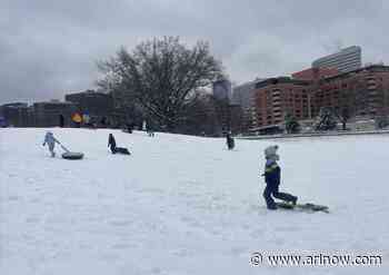 Families find snow day fun on sledding hill near Rosslyn