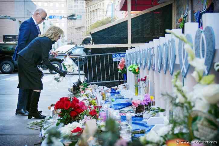 Biden visits memorial in New Orleans, will meet with grieving families before heading to California