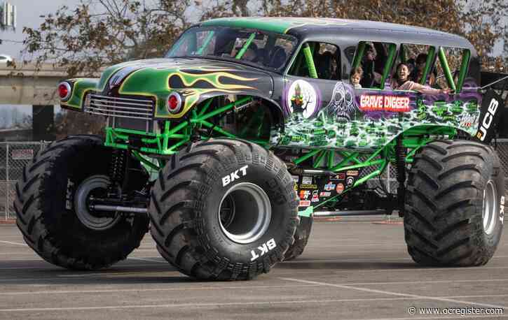 Monster trucks rumble into Angel Stadium to kick off a month of high-octane fun