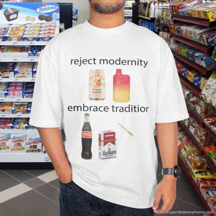 Reject Modernity Embrace Tradition Custom Printed T-shirt