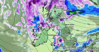 UK snow tracker: Britain faces monster 10-inch snowstorm this week - check your postcode