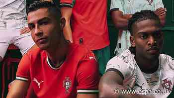 Cristiano Ronaldo unveils Portugal's first new kits by Puma