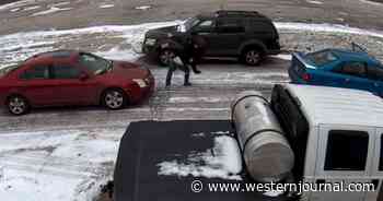 Road Raging Woman Smacking Quiet Guy, Ends up Airborne Split Second Later