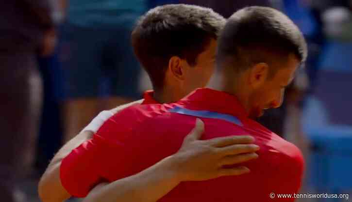 Carlos Alcaraz and Novak Djokovic play an amazing practice set