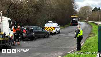 Two men in hospital after three vehicle crash