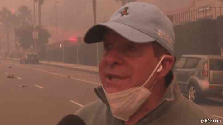 Actor Steve Guttenberg jumps into action as brush fire burns in Pacific Palisades