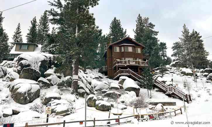 San Bernardino mountains see snow as high winds hit the Inland Empire