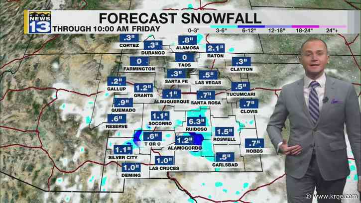 More snow moves into New Mexico through Thursday with bitterly cold wind chills