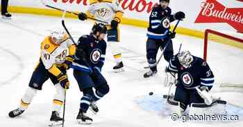 Winnipeg Jets lose Colin Miller for at least 2 weeks after being hit in throat