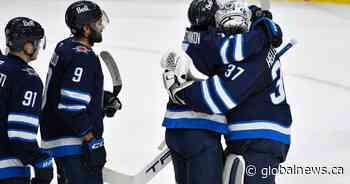 Hellebuyck picks up 300th win as Winnipeg Jets survive Morrissey injury to beat Predators 5-2